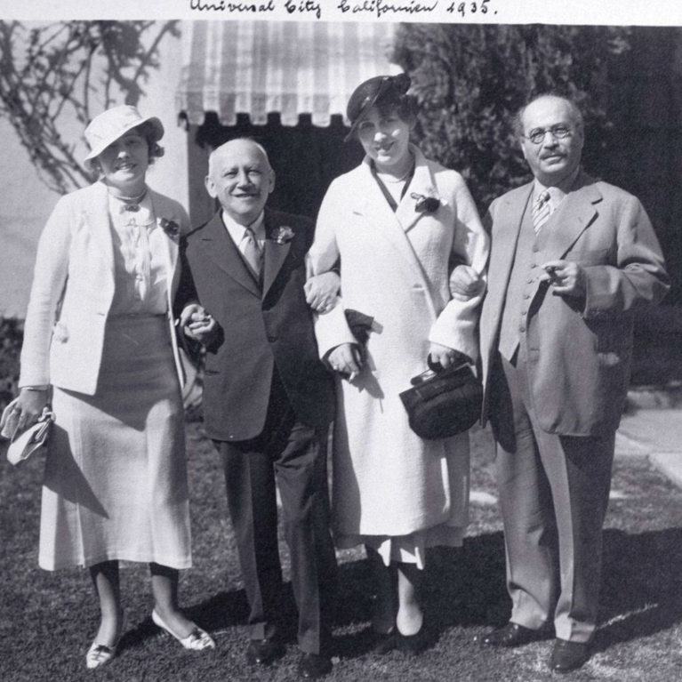 Carl Laemmle with Leopold Nathan in Universal City, 1935