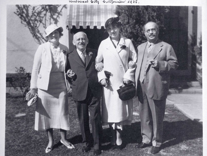 Carl Laemmle with Leopold Nathan in Universal City, 1935